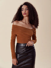 evolu Off Shoulder Ruched Detail Tee